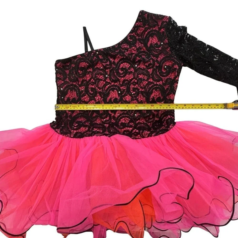REVOLUTION Dance‎ Costume Dress Leotard Tutu Girls XXLC Black Pink Ballet Tap